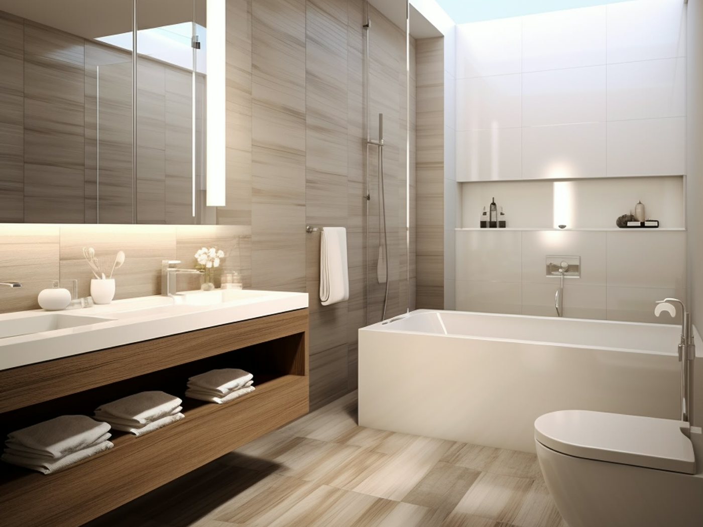 Baño moderno con acabados europeos